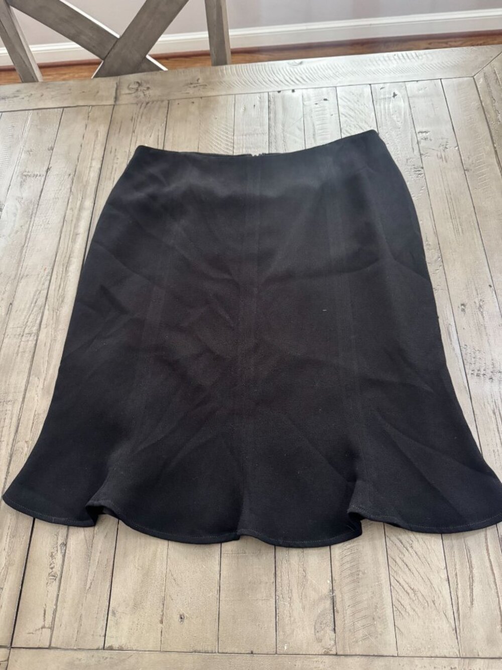 ZELDA Black Ruffled Skirt Black Crepe Size 12